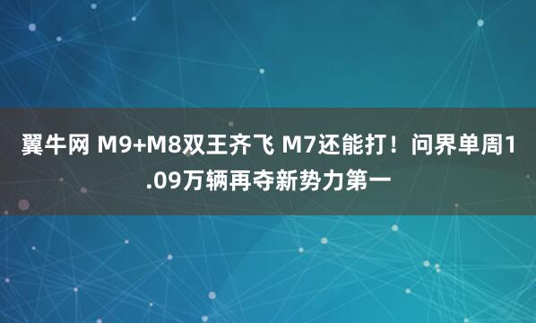 翼牛网 M9+M8双王齐飞 M7还能打！问界单周1.09万辆再夺新势力第一